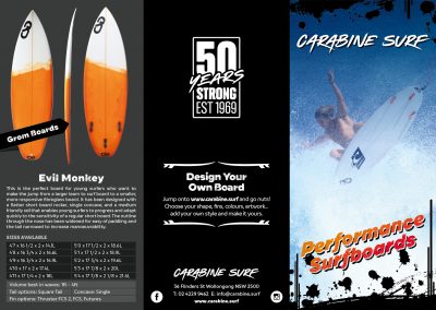 Carabine Surf DL Board Brochure cover
