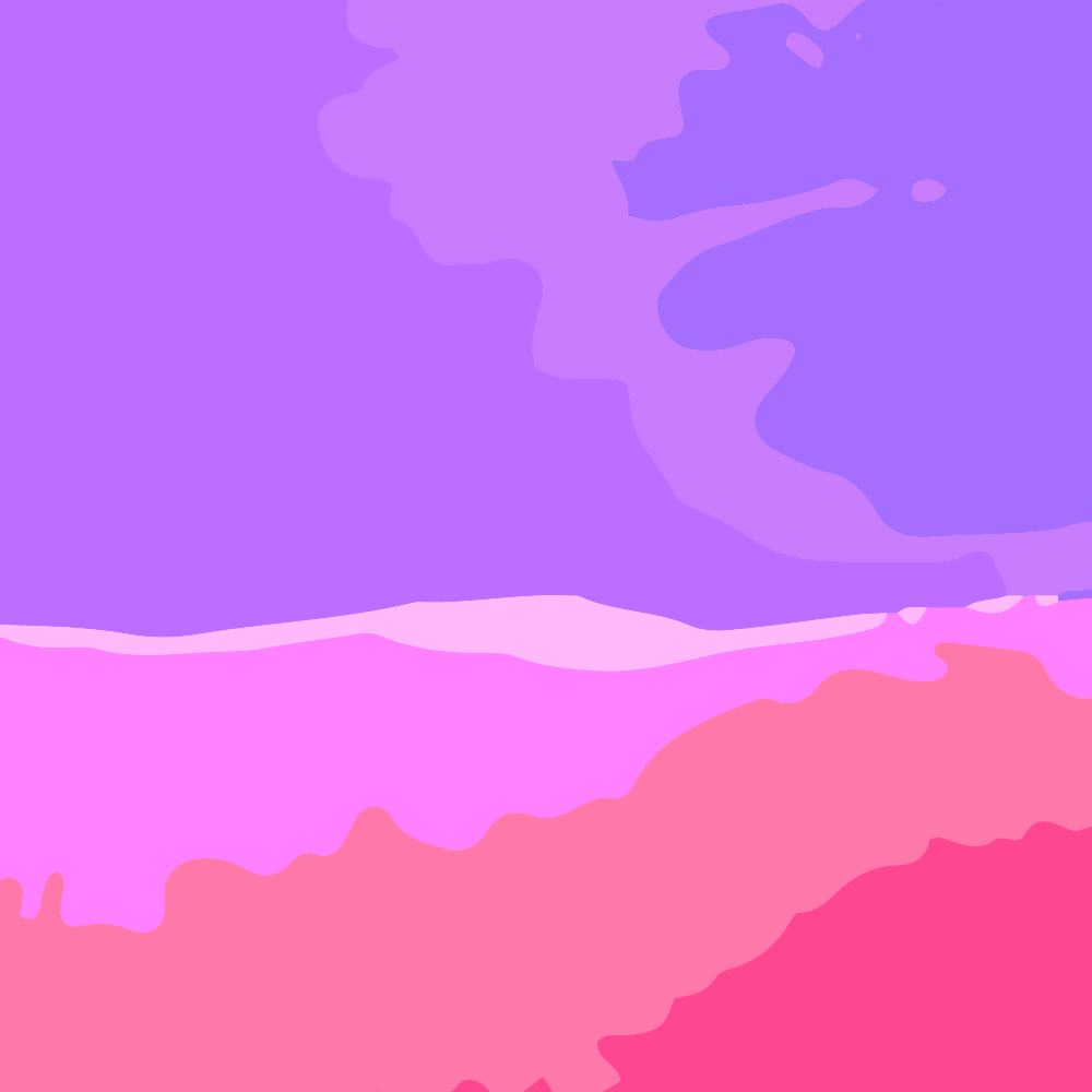 Abstract mountains and sky in pink and purple tones - tryptych 1