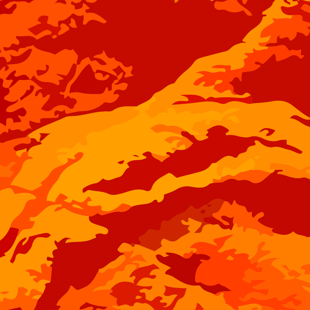 Abstract graphic, warm reds and orange of weather worn rocks at Bulli Beach NSW Australia