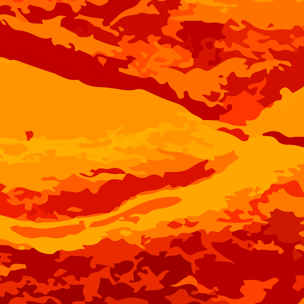Abstract graphic, warm reds and orange of weather worn rocks at Bulli Beach NSW Australia